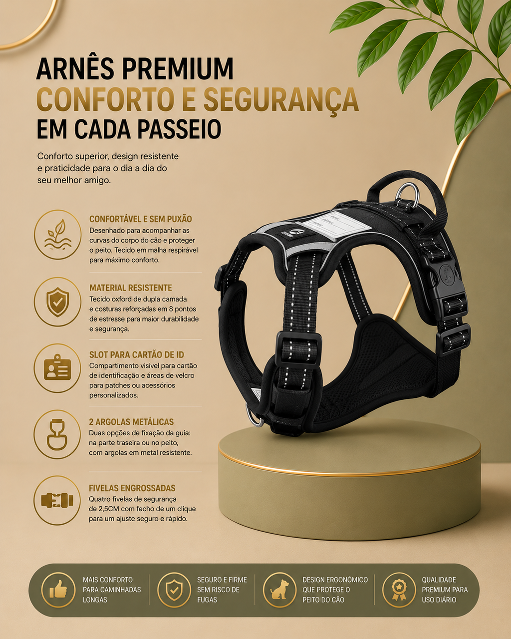 MimoWalk™ — Arnês Premium Anti-Puxão para Cães