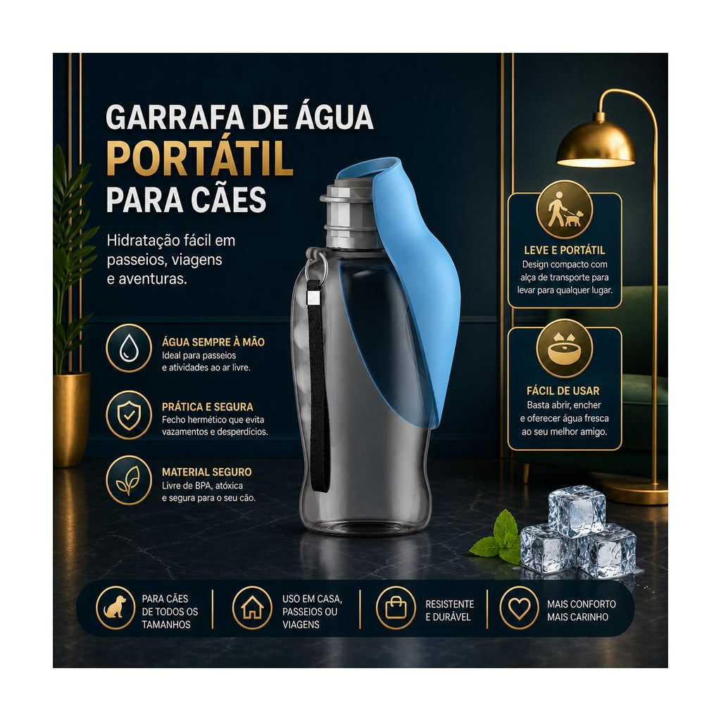 Garrafa Portátil LeafBottle™ para Cães | Água Fresca em Qualquer Passeio