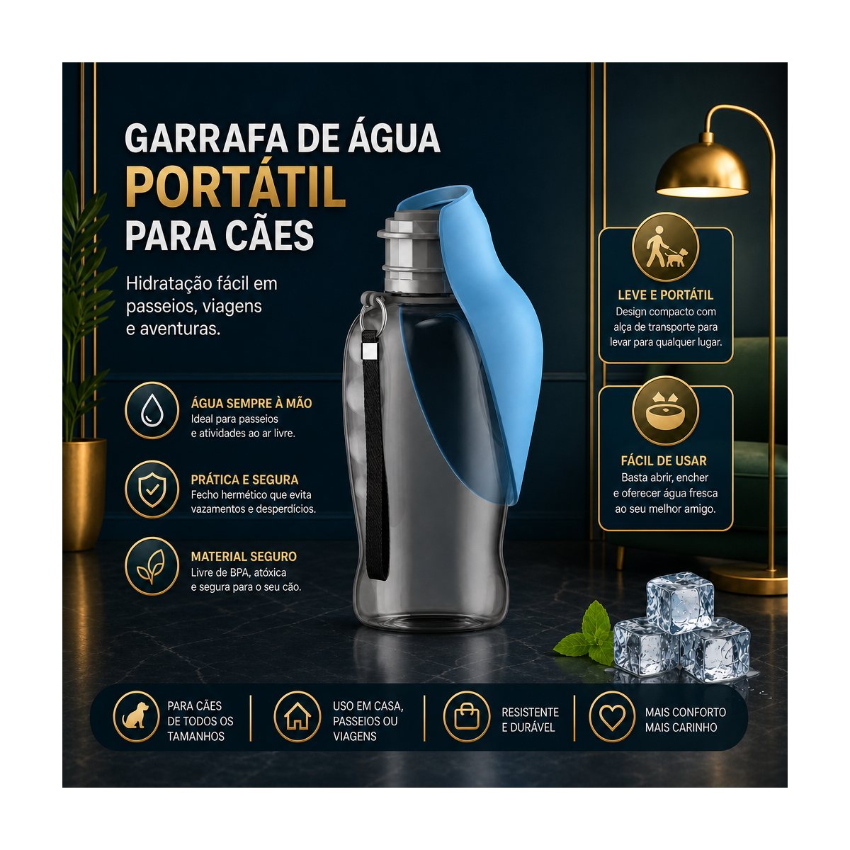 Garrafa Portátil LeafBottle™ para Cães | Água Fresca em Qualquer Passeio